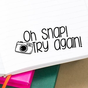Camera Pun Teacher Stamp, Funny Teacher Grading Stamp, Rubber School Stamps, Gift for Teacher