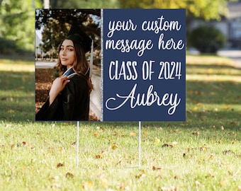 Graduation Yard Sign, Custom Class of 2024 Yard Sign, Graduation Party Decor, Custom Lawn Signs for Graduation, High School or College Grad