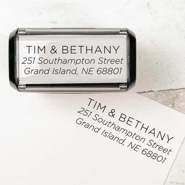 Personalized Modern Address Stamp |  Custom Self Inking Return Address Stamp