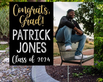 Graduation Yard Sign, Class of 2024 Lawn Sign, Decor for Graduation Party, Custom Graduation Sign, Highschool or College Senior Yard Sign