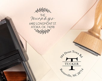 Custom Round Address Stamp | Personalized  Rubber Address Stamp | Return Address Wedding Stamp