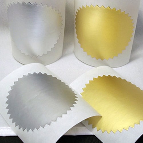 Embossing Adhesive Foil Seals Choose Silver or Gold Etsy