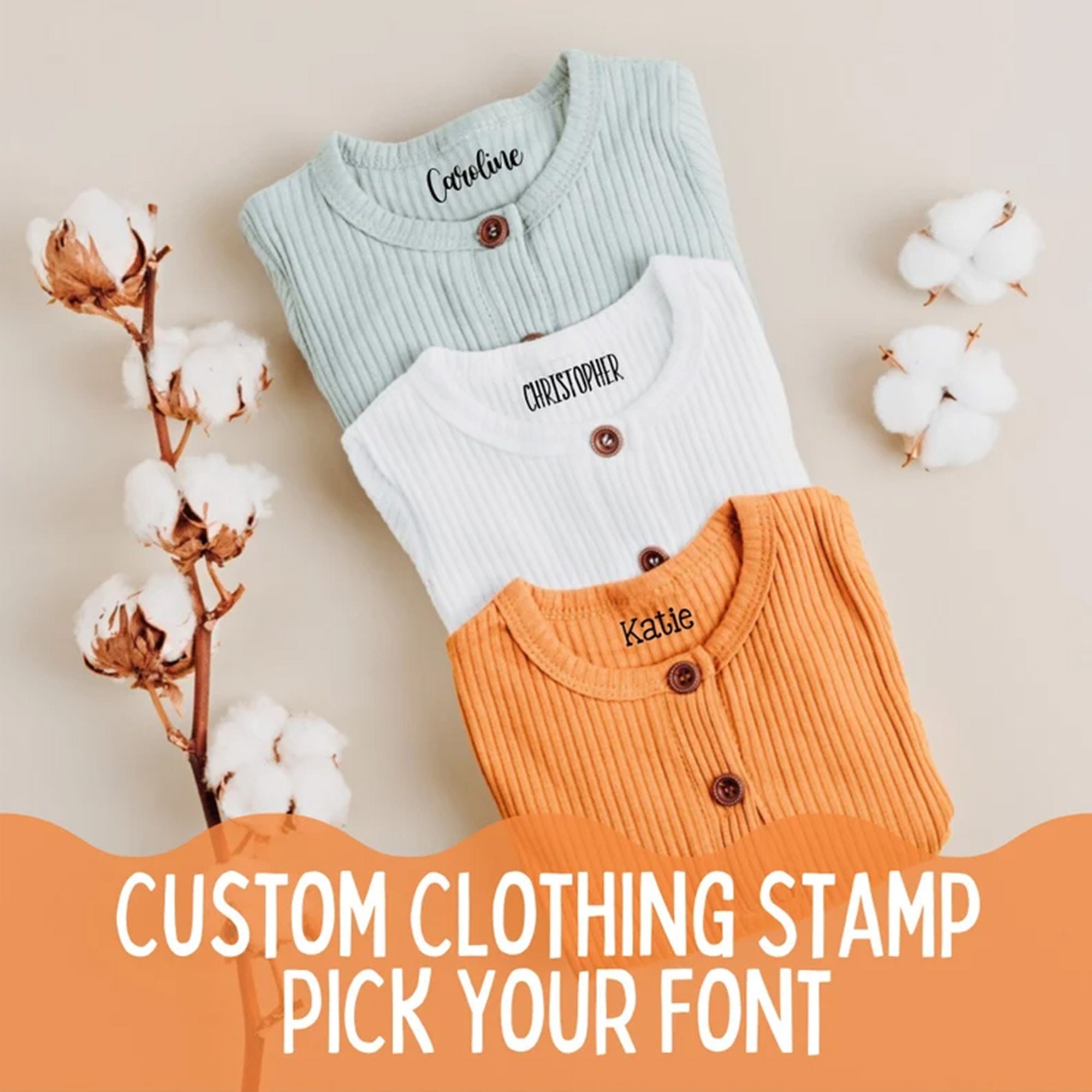 Custom Clothing Stamp Personalized Fabric Stamp Self - Etsy