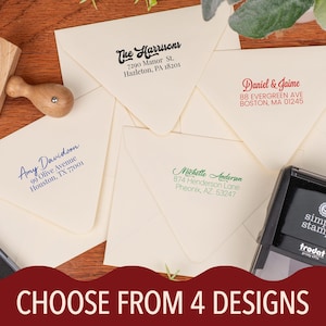 Script Address Stamp | Custom Return Address Stamp  | Self Inking Address Stamp for Weddings