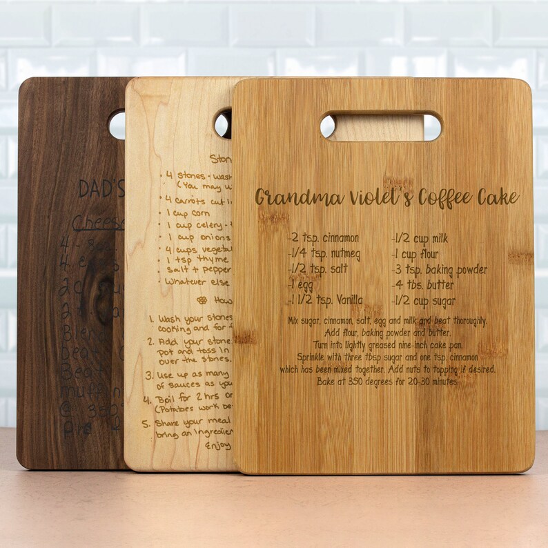 Custom Recipe Cutting Board Engraved Cutting Board Etsy