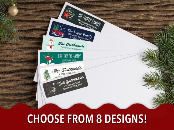 Custom Holiday Address Labels | Personalized Return Address Stickers | Christmas Gift