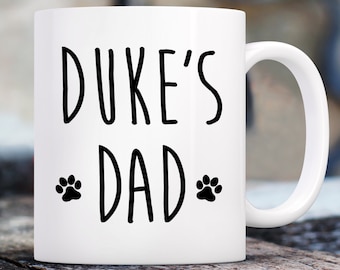 Custom Name Dog Dad Double Sided Mug | Custom 11 Oz. Dog Lover Coffee Mug