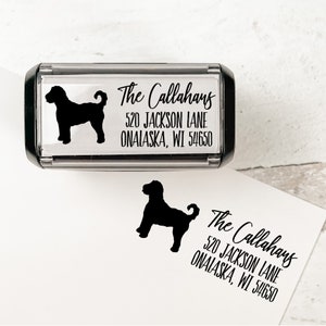Goldendoodle Personalized Address Stamp | Custom Dog Return Address Stamp | Self Inking Stamp