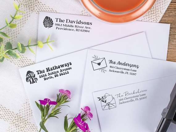 Custom Floral Address Stamp | Personalized Return Address Stamp | Best Rated Housewarming Gift