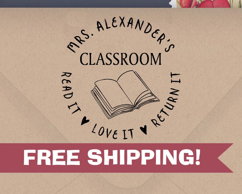 Teacher Stamp for Library Books Personalized with Your Name image 5