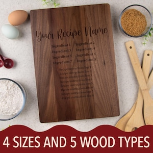 Custom Typed Recipe Bamboo Cutting Board, Submit Your Recipe, Gift for Mom