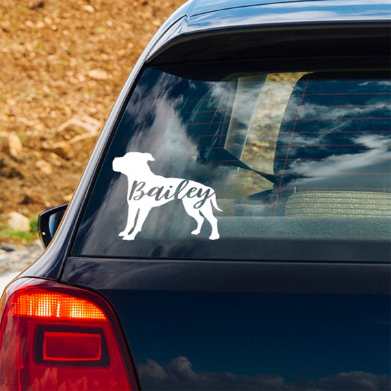 Personalized Pit Bull Vinyl Decal-  Add Your Dogs Name - Gifts for Pittie Dog Moms