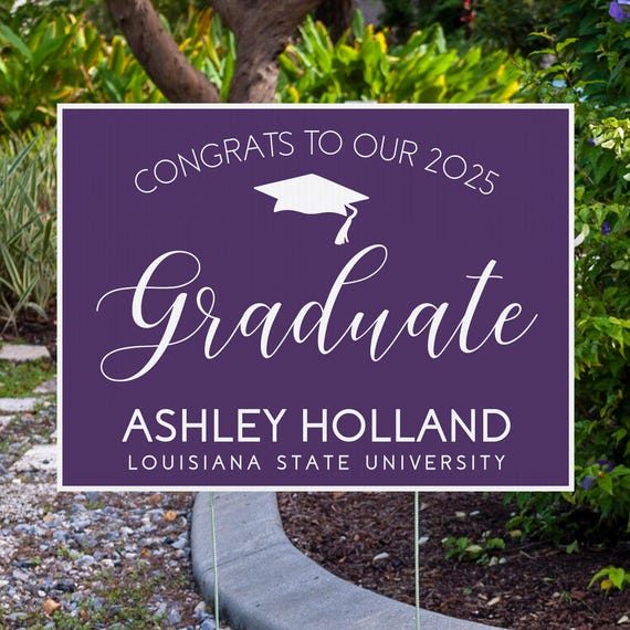 Graduation Yard Sign, Congrats to Our 2025 Graduate, Custom Yard Sign for Graduation, Personalized Class of 2025 Sign, Graduation Party Sign