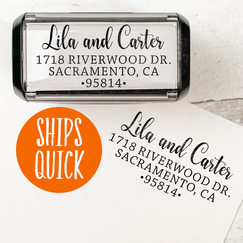 Custom Address Stamp the Duncans Script Address Stamp Etsy