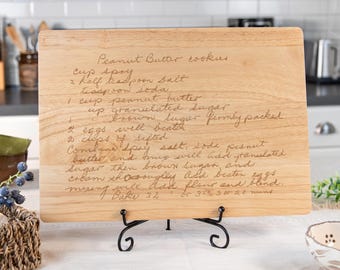 Custom Engraved Recipe Cutting Board, Personalized Keepsake Cutting Board, Upload Recipe Chopping Board, Family Heirloom Charcuterie Board
