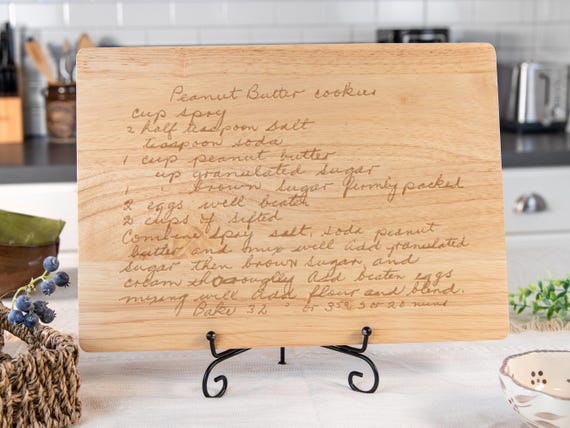 Custom Engraved Recipe Cutting Board, Personalized Keepsake Cutting Board, Upload Recipe Chopping Board, Family Heirloom Charcuterie Board