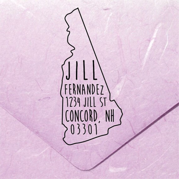 New Hampshire Address Stamp Custom New Hampshire Stamp Etsy