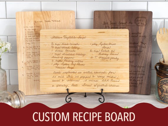 Personalized Engraved Cutting Board, Premium Recipe Cutting Board, Upload Your Recipe Charcuterie Board, Sentimental Family Heirloom Gift