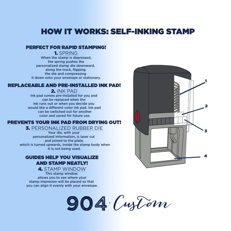 Self-Inking Return Address Stamps Housewarming Gift Stamp Mackenzie Design Address Stamp Custom Family Address Stamp
