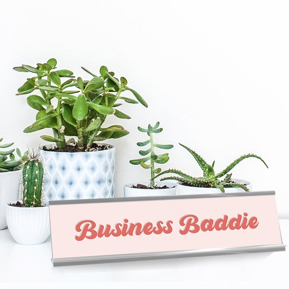 Business Baddie Desk Plaque, Cute Desk Decor Work Bestie Gift, Cute Desk Accessories, Girl Boss Office Decor, New Job Gift Office Sign