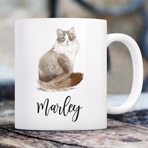 Ragdoll Cat Watercolor Double Sided Mug | Custom 11 Oz. Coffee Mug