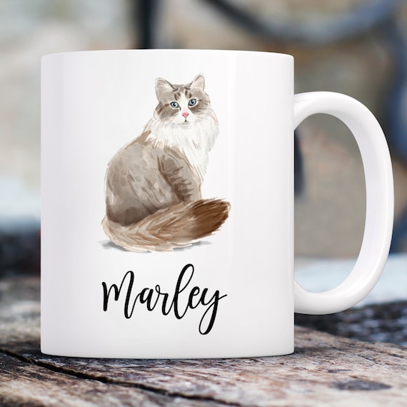 Ragdoll Cat Watercolor Double Sided Mug | Custom 11 Oz. Coffee Mug