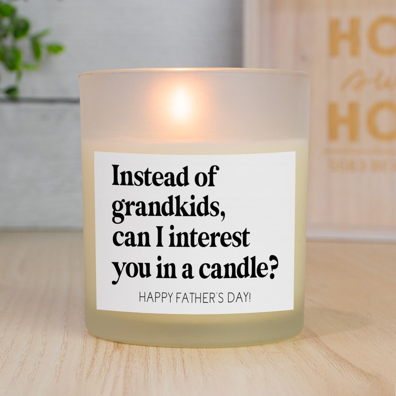Instead of Grandkids Custom Candle Funny Father's Day Gift Candle Label image 5