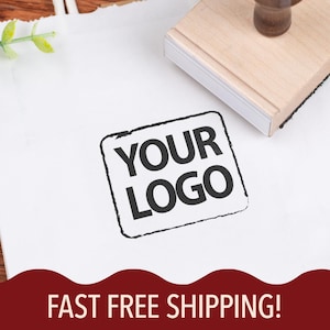 Custom 2&quot; Logo Stamp | Rubber Logo Handstamp and Ink | Business Logo Rubber Stamp | Custom Logo Stamp | Personalized Artwork Craft Stamp