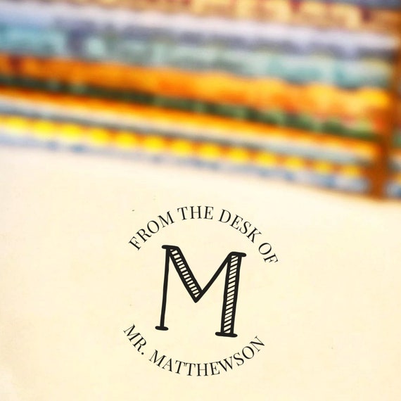 From the Desk of Teacher Stamp | Classic Custom Classroom Stamp