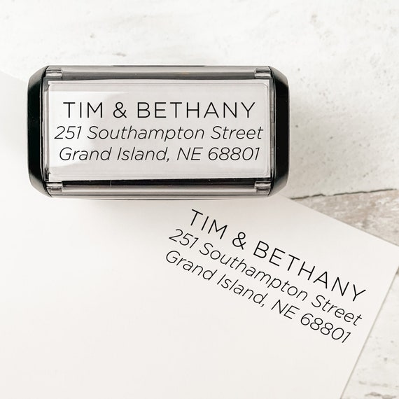 Personalized Modern Address Stamp |  Custom Self Inking Return Address Stamp