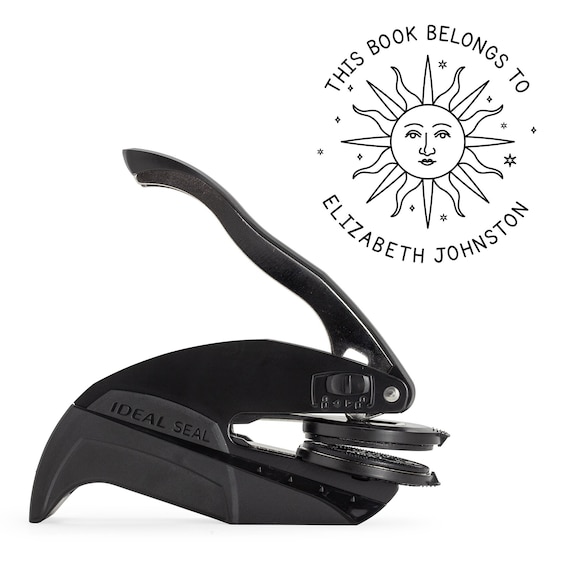 Custom Sun Embosser, Book Embosser Personalized, Library Embosser, Library Book Stamp, Personalized Embosser for Books, Gift for Book Lovers