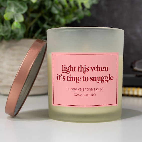 Snuggle Time Custom Candle, Personalized Candle, 100% Soy Candle, Relationship Gifts, Gift For Girlfriend, Gift for Him
