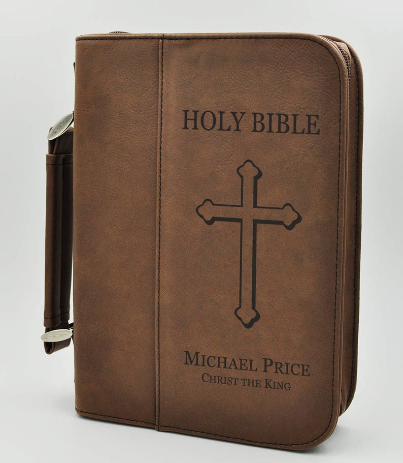 Custom Engraved Bible Cover With Cross Design Standard Size Etsy