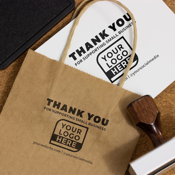 Custom Logo Stamp, Custom Rubber Stamp, Thank You Stamp, Stamp for Small Business, Marketing Stamp, Wood Handle Stamp, Personalized Stamp