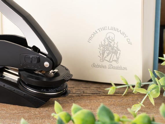 Best Rated Custom Book Embosser | Personalized Library Book Stamp | Gift for Book Lovers