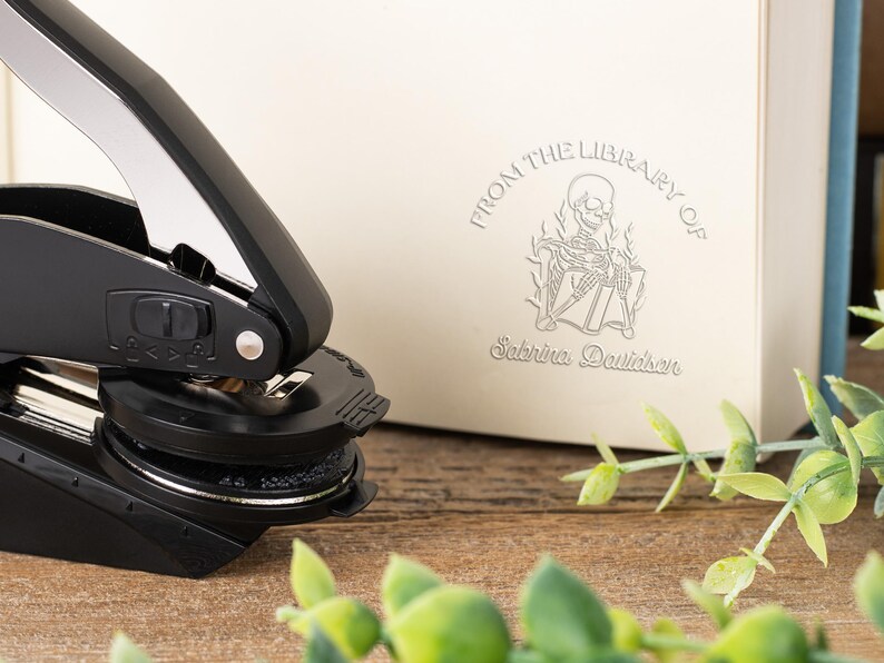 Best Rated Custom Book Embosser | Personalized Library Book Stamp | Gift for Book Lovers