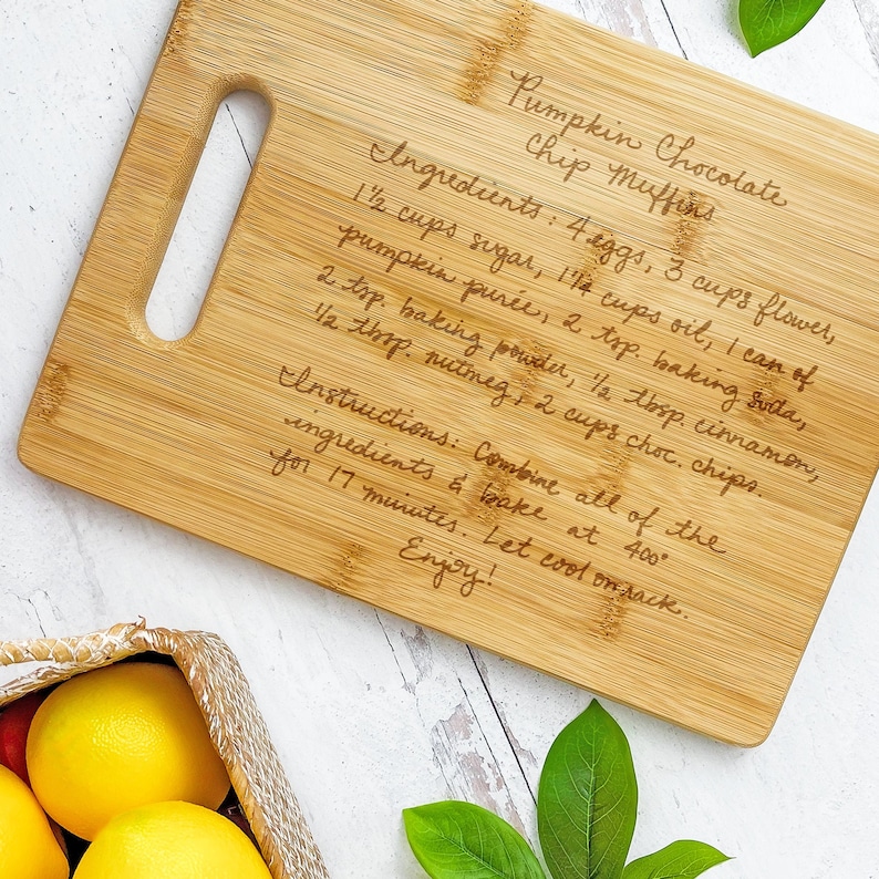 Top Selling Custom Recipe Bamboo Cutting Board on Etsy | Upload Your Own Recipe | Gift for Mom 