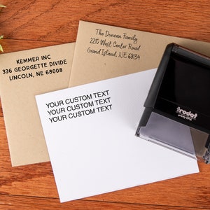 Custom 3 Line Address Stamp | Personalized Self Inking Stamp |  Choose Your Font | Best Rated Housewarming Gift