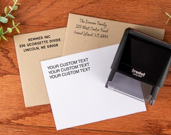 Custom 3 Line Address Stamp | Personalized Self Inking Stamp |  Choose Your Font | Best Rated Housewarming Gift