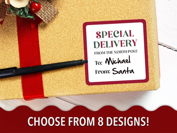 Holiday Gift Labels | Gift Tags for Christmas | Holiday Labels | Stocking Stuffer