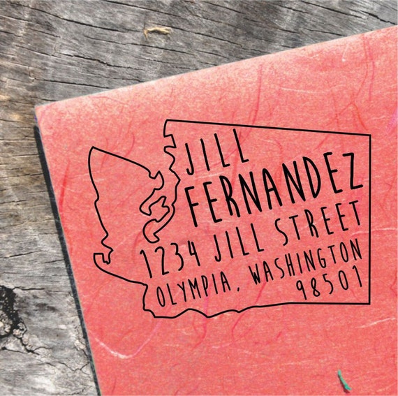 Washington Address Stamp Custom Washington Address Stamp Etsy