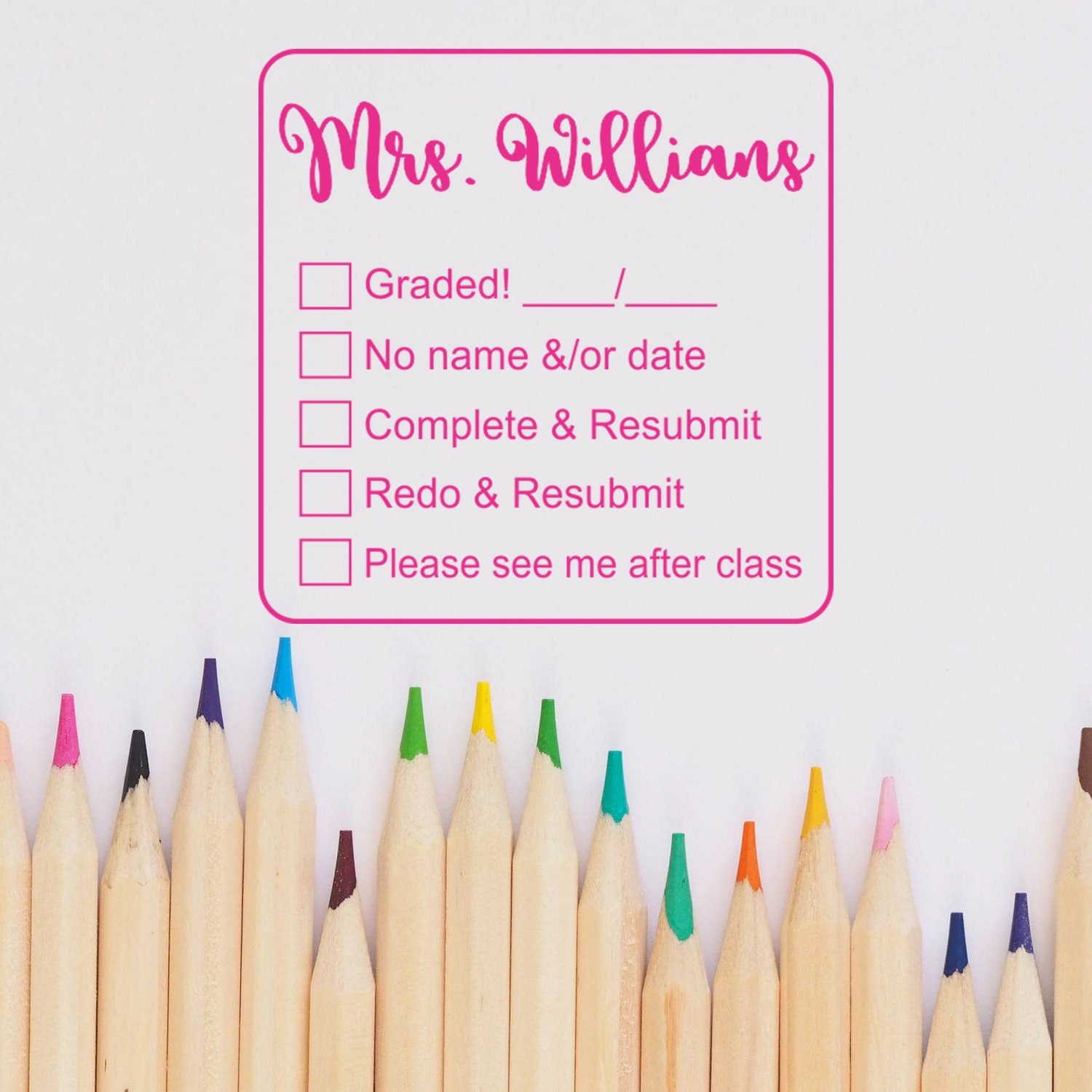 Custom Teacher Stamp Grading Stamps Grade Stamp Teacher Etsy