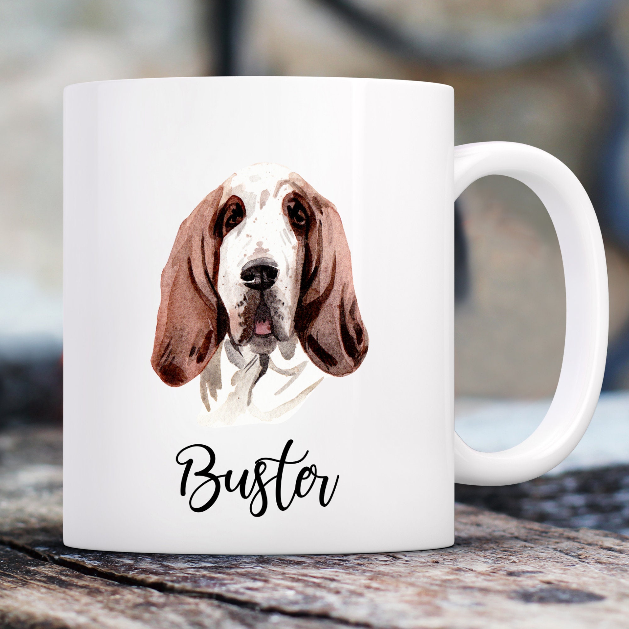 Vuil verkiezing Arabisch Basset Hound Watercolor Mug with Custom Name Personalized - Etsy België