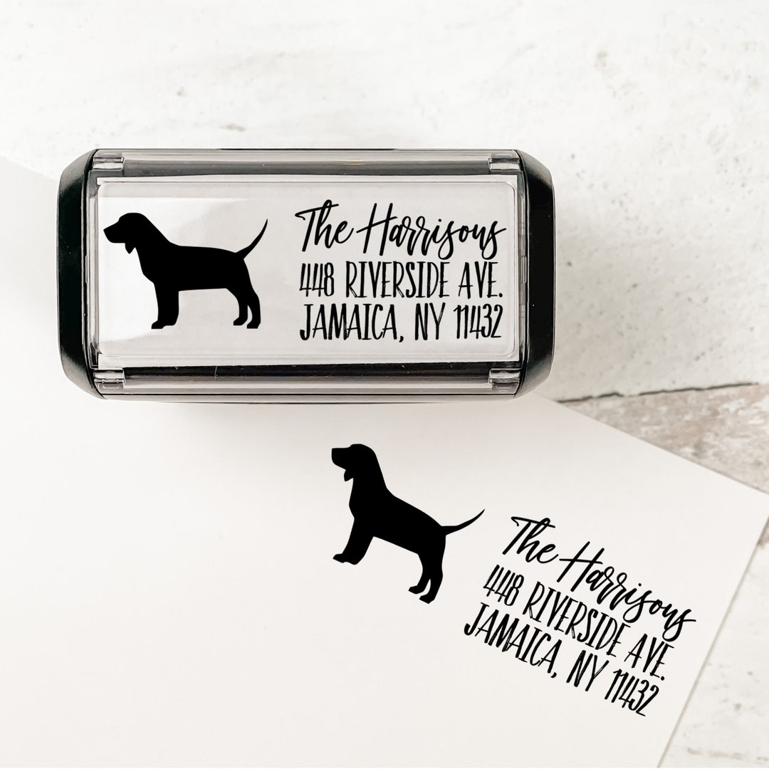 Beagle Personalized Address Stamp | Custom Dog Return Address Stamp ...