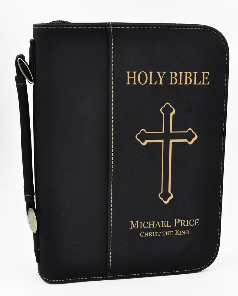 Custom Engraved Bible Cover With Cross Design Standard Size Etsy