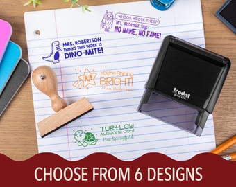 Fun Personalized Teacher Stamp, Custom Classroom Grading Stamp, Cute Critique Stamp for Students, Funny Classwork Assessment Stamp