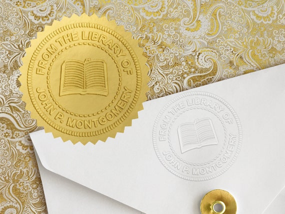Custom Book Embosser, From the Library of, Embosser, Library Embosser, Book Embosser with Your Name, Embosser Stamp, Custom Library Stamp