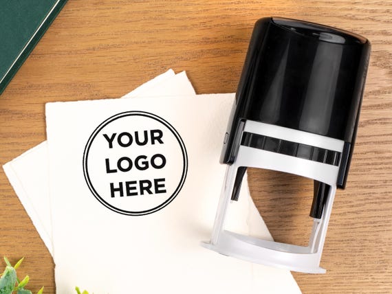 Personalized Business Logo Stamp - Personal Rubber Stamp with Logo - Logo Custom Stamper