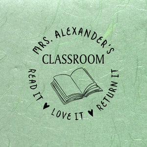 Teacher Stamp for Library Books Personalized with Your Name image 6