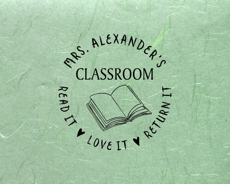Teacher Stamp for Library Books Personalized with Your Name image 6